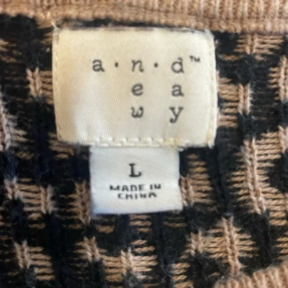 a new day Tan and Black Leopard Print Sweater - Picture 3 of 4